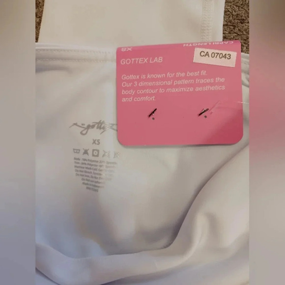Gottex Lab NWT Crop Ankle White Tights  Size XS - Picture 8 of 9